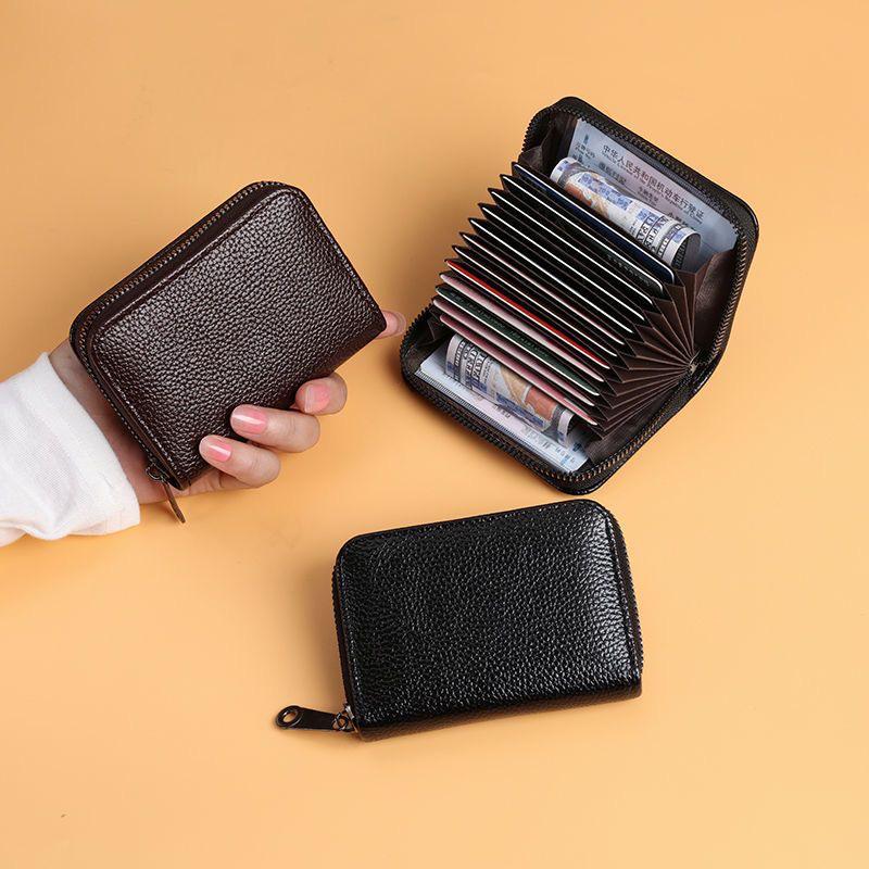Men's High-End RFID-Blocking Ultra-Thin Card Wallet - Large Capacity, Anti-Demagnetization, ID Card Holder, Small Women's Card Sleeve
