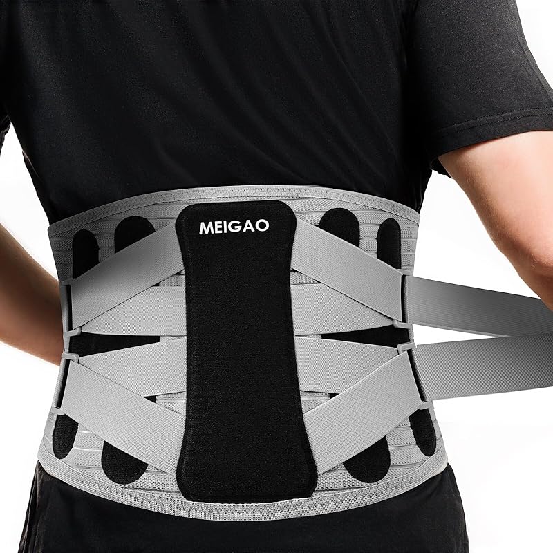 

MEIGAO waist supporter [Ergonomic design] waist corset waist belt super flexible breathable pelvis Strong fixed support Double pressure type unisex XL