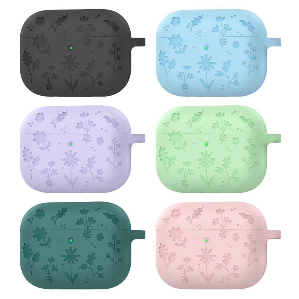 Cute Soft Silicone Case Compatible with airpodspro3 3D Flower Cartoon Cover with Keychain Cleaning Kit Protective Case