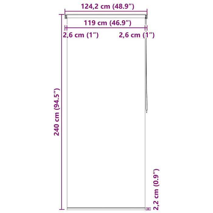 VidaXL Store Roulant de Douche 120x240cm Blanc Rideau de Douche Salle de Bain 142843