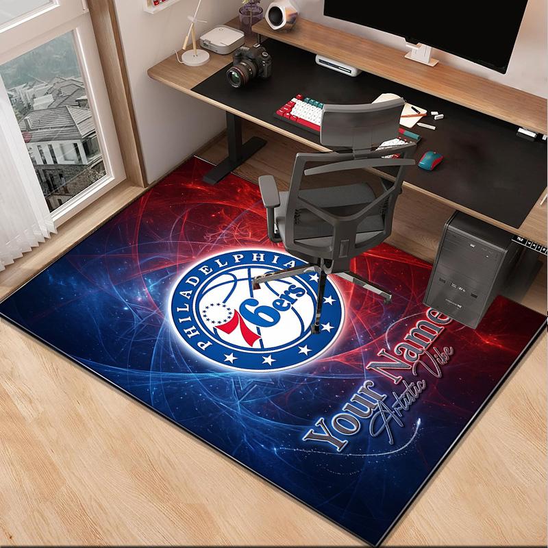 Custom NamePhiladelphia Basketball Team Carpet, Indoor Rug, Chair Rug, Living Rooms, Doormat Made From Polyester Home Decor Birthday Christmas Gifts