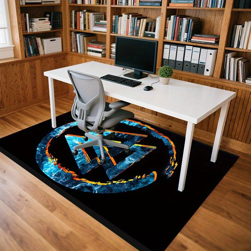 1pc Ice Fire Themed Rug for Home Decor, Non-slip Office Carpet, Chair mat, Outdoor Mat, Christmas and Halloween gifts-0731098