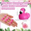 100Pcs Mini Resin Flamingo Ducks Cute Flamingo Figurines Cake Topper Garden Dollhouse Landscape Aquarium Ornaments Diy Crafts