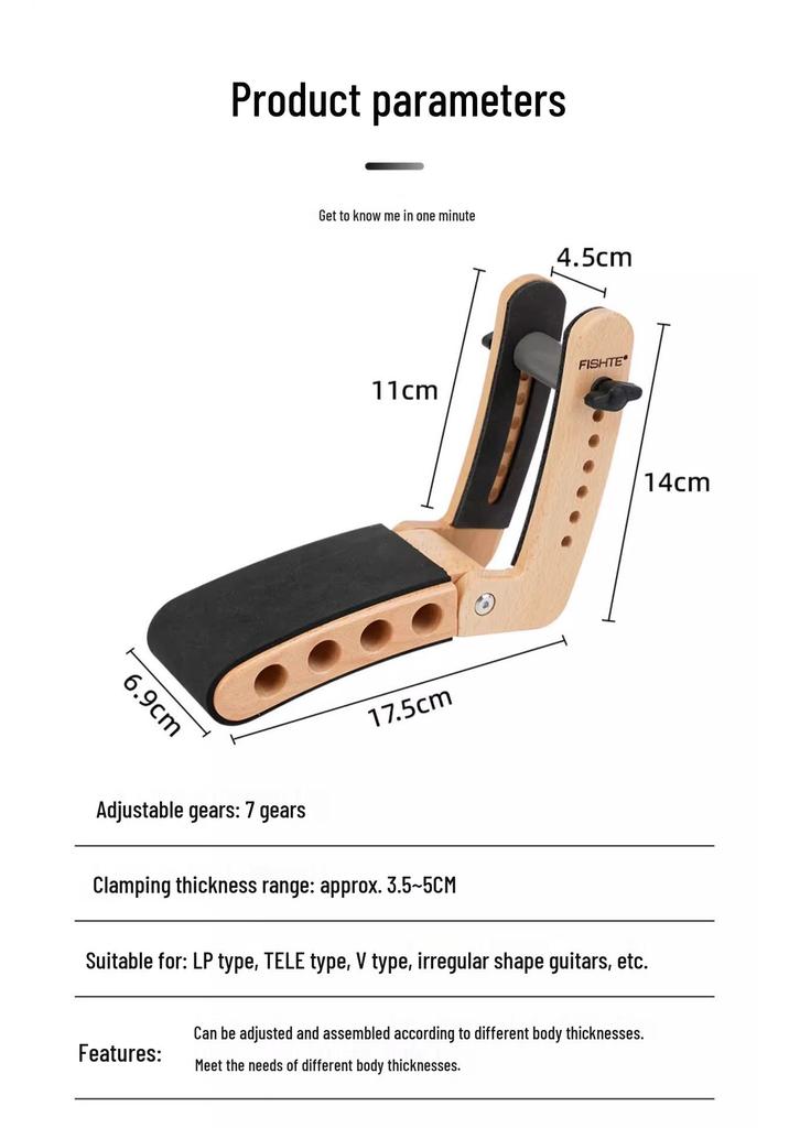 Supporto per Gamba per Chitarra Elettrica e Basso Ergonomico Staffa Regolabile