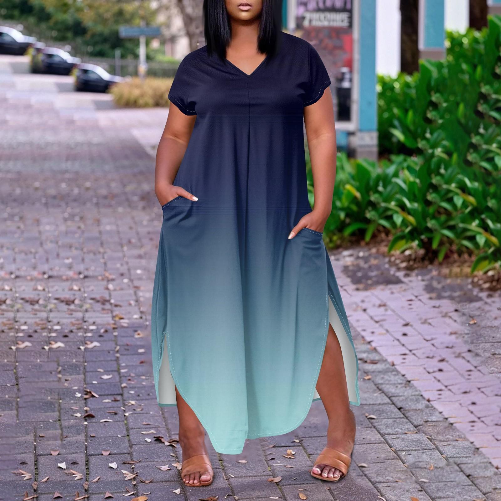 

Женское повседневное платье с коротким рукавом и круглым вырезом больших размеров Temperament XXXXXL