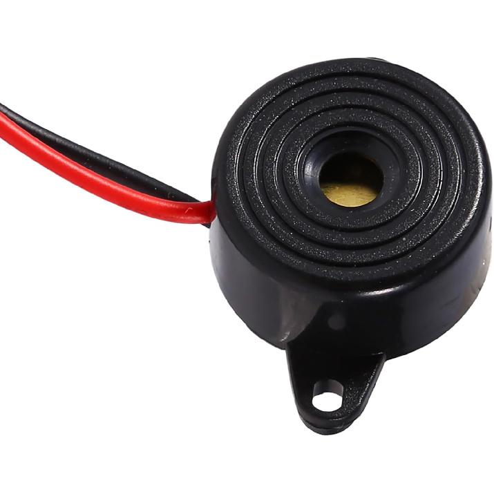 Alarm Buzzer, 3-24V Piezo Electronic Tone Buzzer Alarm Continuous Sound Cable Length 100mm Electronic Buzzer Alarm for Computers Printers