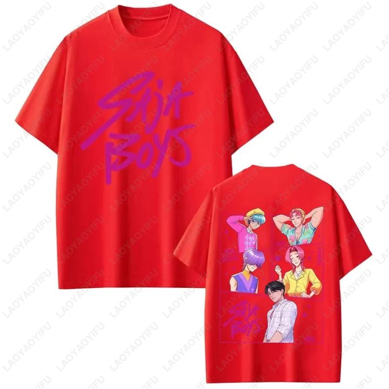 KPop Demon Hunters Movie Saja Boys Tshirts Men Women High Quality Cotton Fashion Tops Hip Hop Harajuku Regular Short Sleeve Tees