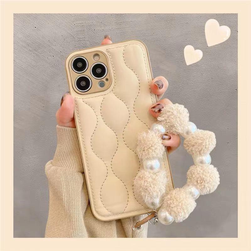 Quilted Down iPhone 16 Case 15 Pro Simple 13 Apple 14 Pro Max Full Coverage 12 Pro Protective Cover