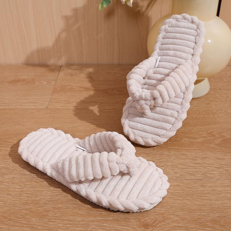 Soft fluffy flip-flops women's summer home comfort flat-bottomed slippers hotel hospitality thickened bathroom slippers women