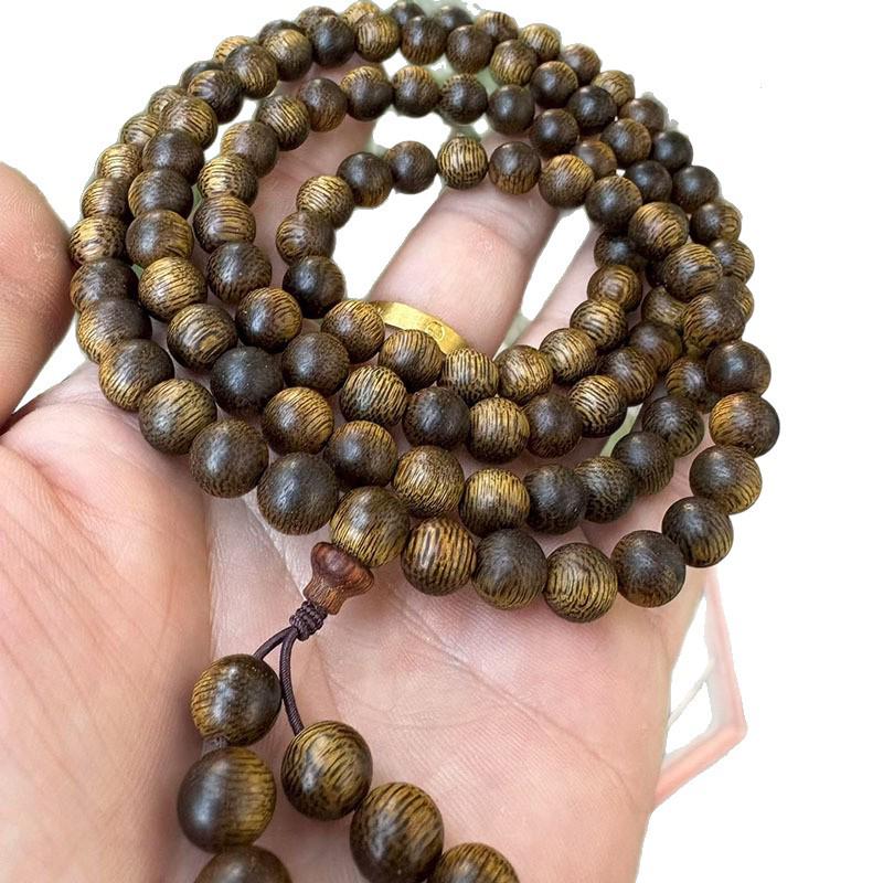 Hainan-Pirol Grüner Schach-Adlerholz 108-Perlen 8mm Armband für Männer und Frauen