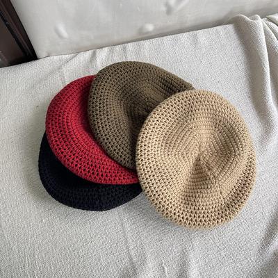 Cute Red Beret Hat for Women In Winter Korean Style Sweet Literary Retro Painter Hat Versatile Big Head Circumference Showing Small Face