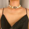 Collana Tessuta Geometrica Semplice Regolabile per Donna, Collana Bohémien Creativa Fatta a Mano con Conchiglie per Donna