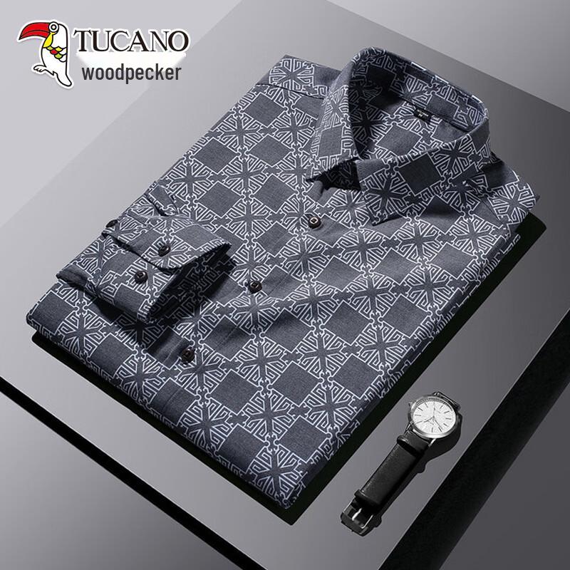 TUCANO Men s Wrinkle-Resistant Floral Long Sleeve Shirt XL