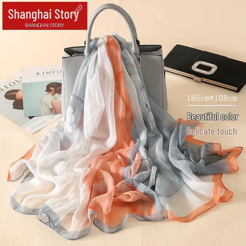 Shanghai Story 100% Mulberry Silk Printed Scarf