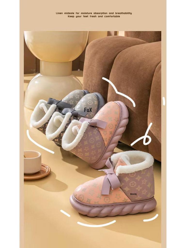 Women's Warm Waterproof Velvet-Lined Snow Boots - Non-Slip, Fashionable Thick Sole