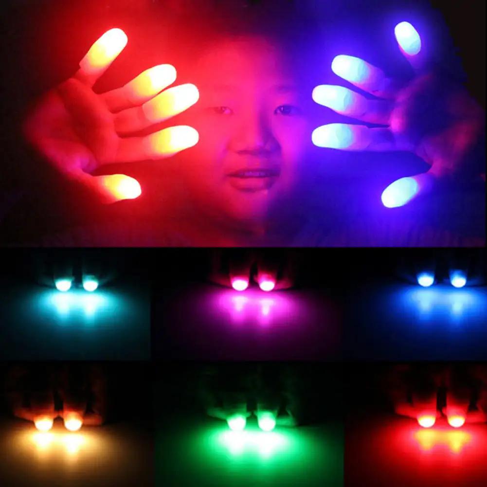 Magic Thumbs Light Toys for Adult, Magic Trick Props, Blue Light, LED Flashing Fingers, Halloween Party Toys for Children