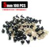6-14mm Black Plastic Safety Eyes for DIY Crochet Doll Decoration DIY Craft Kit Plush Toy Soft Toy Doll Eyes Accessories 100Pcs