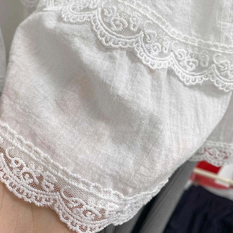 2025 Summer Women's High-Waist Slimming A-Line Mini Skirt: White Lace Layered Ballet Style