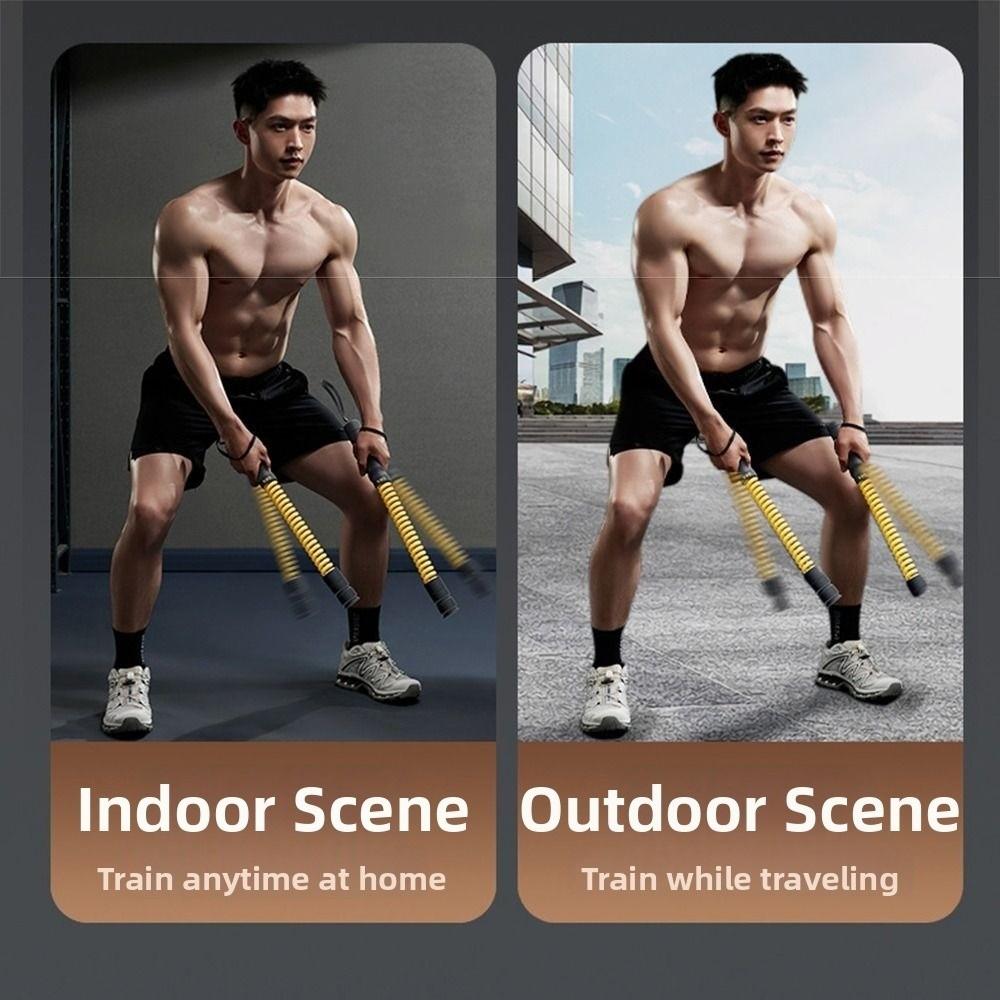 2 Pcs Non-Slip Handle Cordless Battle Rope Adjustable Resistance Power Training Rod Arm Strength