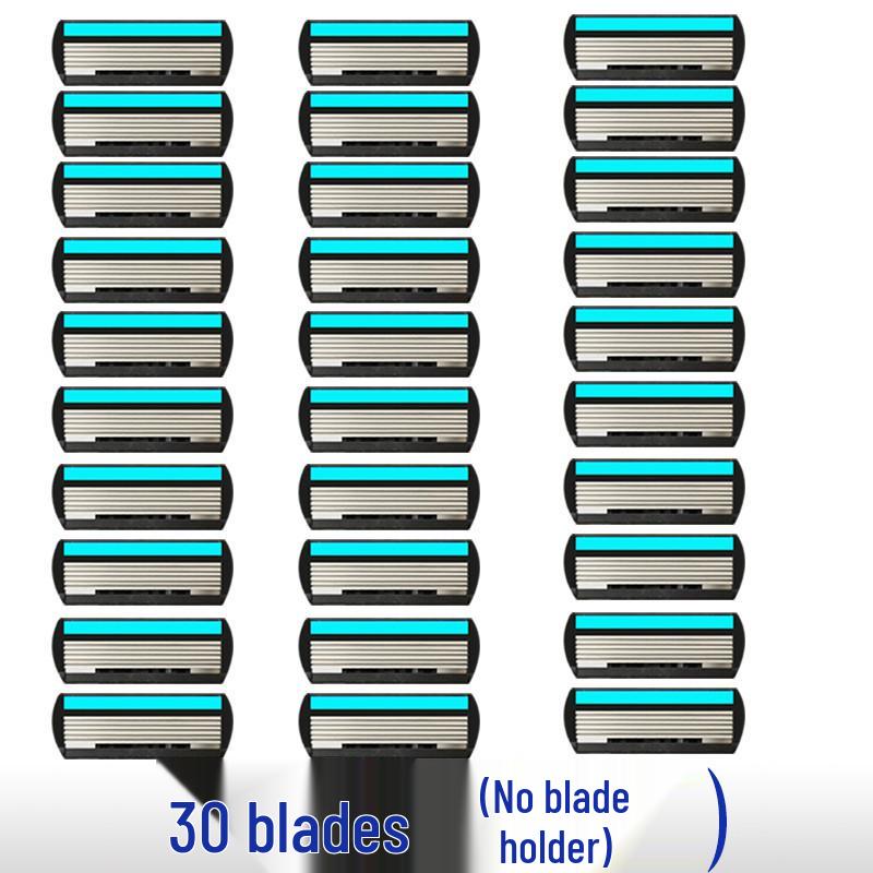 Gillette Six-Layer Manual Razor Blades for Beard Shaving - Old-Fashioned Shaving Style