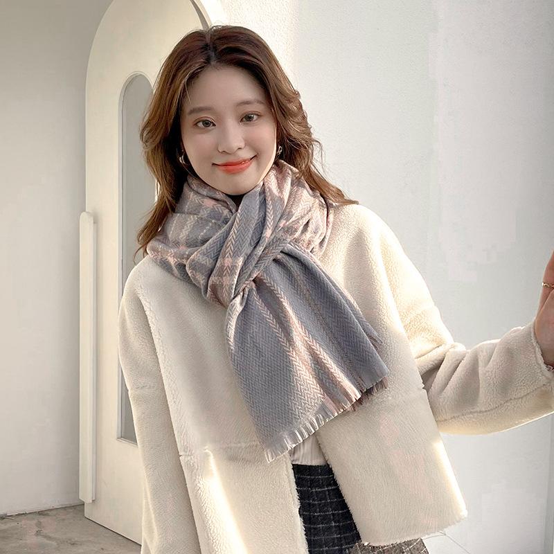 Imitation Cashmere Scarf Women's 2025 New Sweet Warm Medium and Long Scarf Autumn and Winter Shawl Scarf