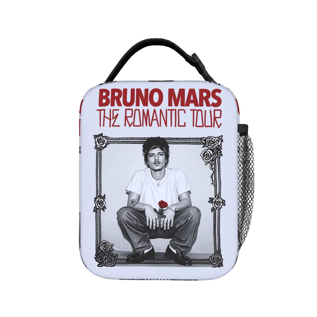 Rapper Brunos Mars Lunch Bag For Women Print Lunch Box Casual Picnic Cooler Bag Portable Zipper Oxford Thermal Tote Handbags