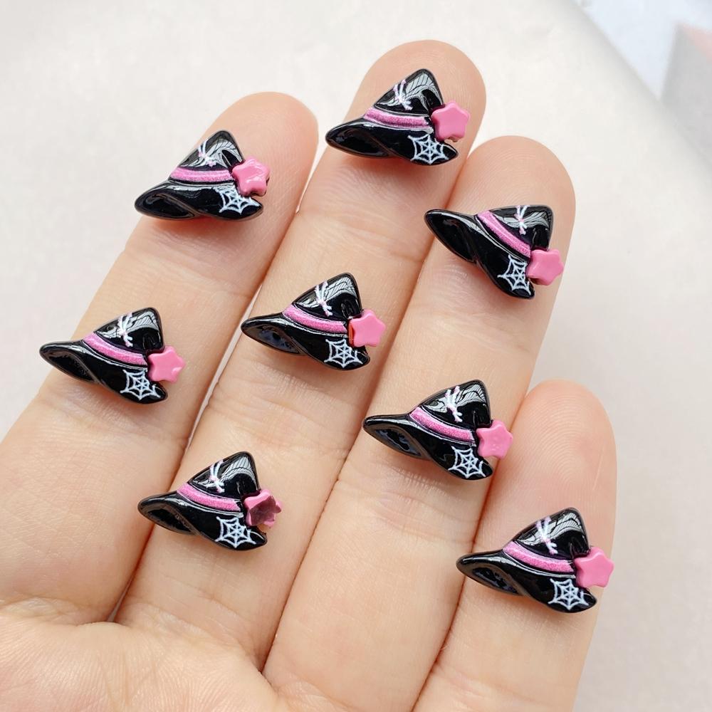 20Pcs Cute Cartoon Halloween cat, pumpkin, bat Nail Art Resin Designer Charms DIY Craft For Nail 3D Decorations Jewelry