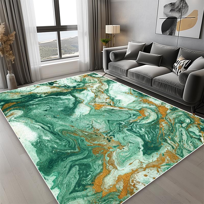 Severský moderní koberec se zlatou linií do obývacího pokoje, luxusní domácí dekorace, protiskluzový koberec velkých rozměrů pod pohovku, ložnice, šatna, vchodová rohožka