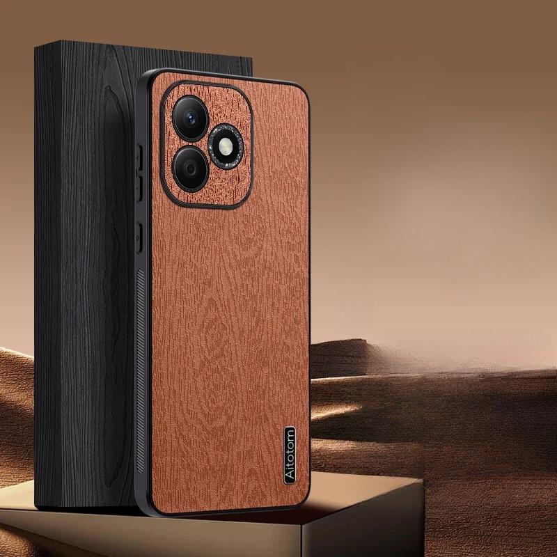Luxury Tree Grain Leather Case For Honor 600 Lite Shockproof Anti-fall Lens Full Protection Cover Bumper For Honor 600 Lite