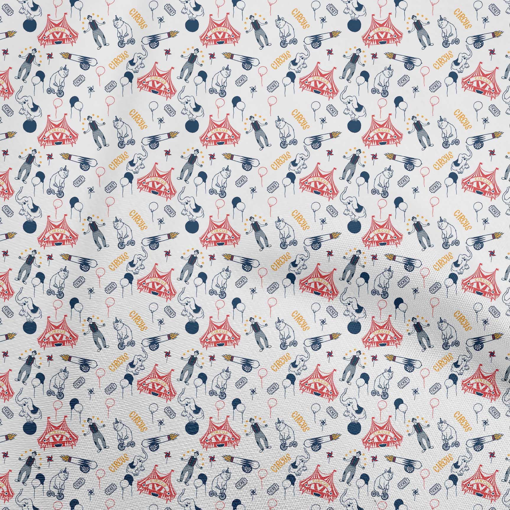 

OneOone Cotton Flex Black Fabric Circus Quilting Materials Print Швейна тканина у дворі 40 дюймів 42 Inch Wide - Viscose Chiffon білий