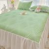 Summer Ice Silk Bed Skirt Cooling Mat Foldable Machine Washable Soft Latex Mattress Cover for Home Use