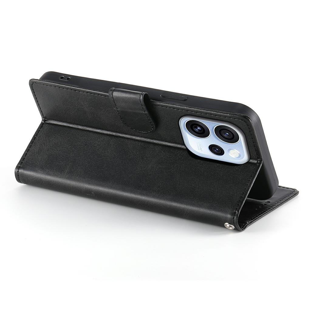 Чохол-гаманець зі підставкою для Oppo Reno15 F 5G, шкіра PU з текстурою телячої шкіри, обкладинка-книжка для телефону з ремінцем на зап'ястя