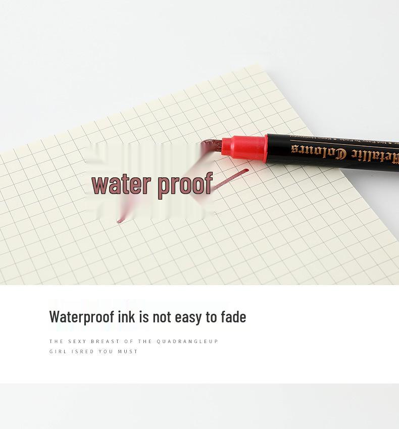 24 Color Metallic Double-Ended Wide Tip Water-Based Erasable Paint Marker Pen for Art