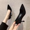 Damen High Heels Frühjahrs- und Herbstmodelle spitze Zehen dünner Absatz schwarz professionelle Schuhe mittlerer Absatz Studentinnen Etiketteschuhe