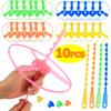 10/1 pièces Libellule en Bambou Colorée Jouets Volants à Pousser à la Main en Plastique Cadeaux de Fête d'Anniversaire pour Enfants Jouet Hélicoptère Volant d'Extérieur