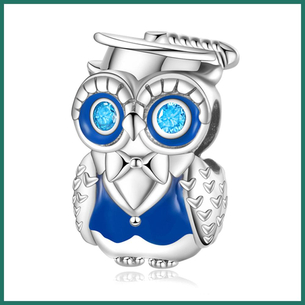 S925 Silver Graduation Season DIY Owl Beaded Bracelet Necklace Craft Kit With Wise Doctor Charms Accessories