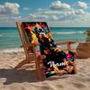 Personalisierbares ultraweiches Strandtuch mit Hundemotiv, Ideal für Pool - Camping, Tauchen - Perfekter Reisebegleiter, Lebendiges Strandtuch.