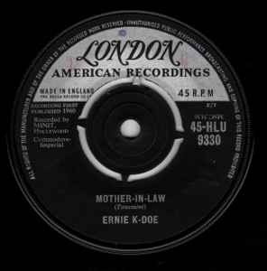 

7inch Record ERNIE K-DOE - Mother-In-Law / Wanted $10,000.00 R 45HLU9330 London Records 1961 UK Rock Used
