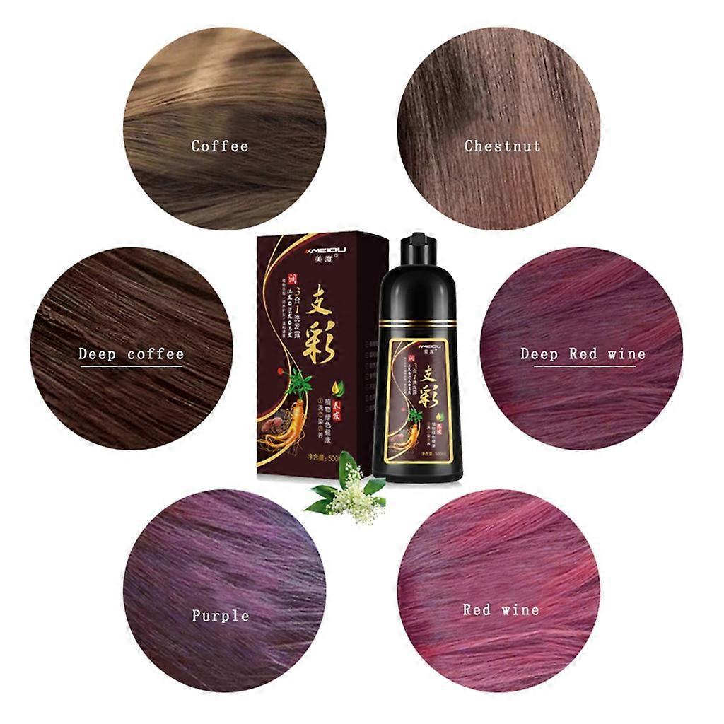 Hair Nourishing Shampoo for White Gray Hair Coverage Easy to Use 500ml