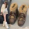 Fashion Trend Fleece Thickened Heightened Thick-soled Snow Boots Women's 2025 New Winter Warm Fluffy Women's Cotton Boots