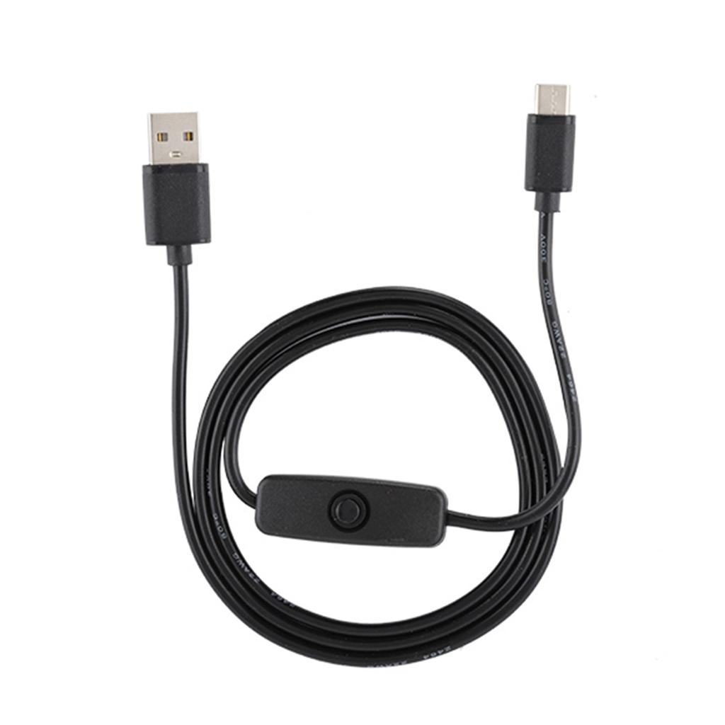 3PCS 5V3A TypeC Interface Power Adapter Power Cord with Switch for Raspberry Pi 4B