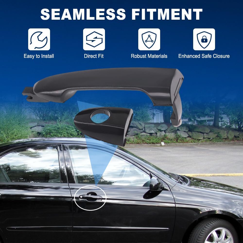 Exterior Door Handle Front Outer Passenger Side, 82660-2F000, Compatible with Kia Spectra 2004-2009 Compatible with Kia Spectra5 2005-2009 Compatible