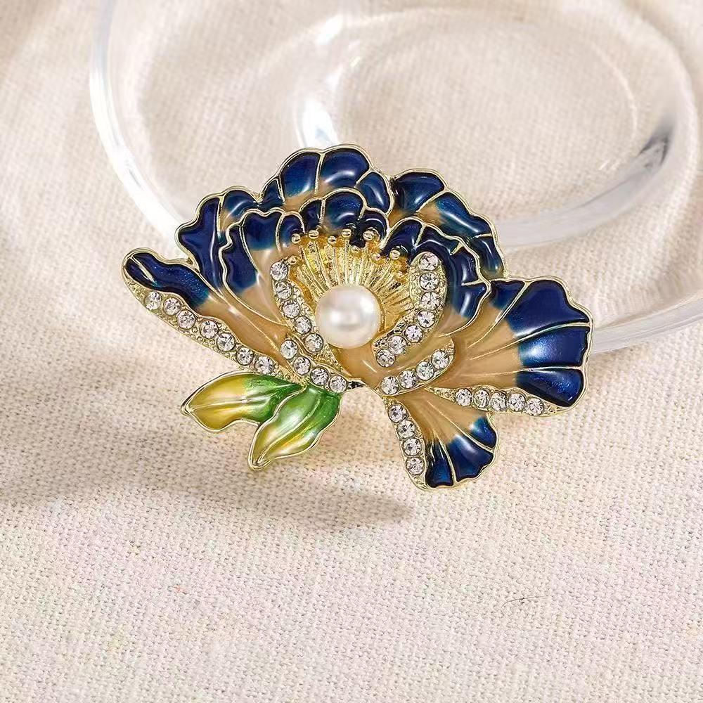 Exquisite Chinese Style Peony Brooch: High-End Women s Classical Temperament Floral Pin, Elegant Clothing Accessory & Gift