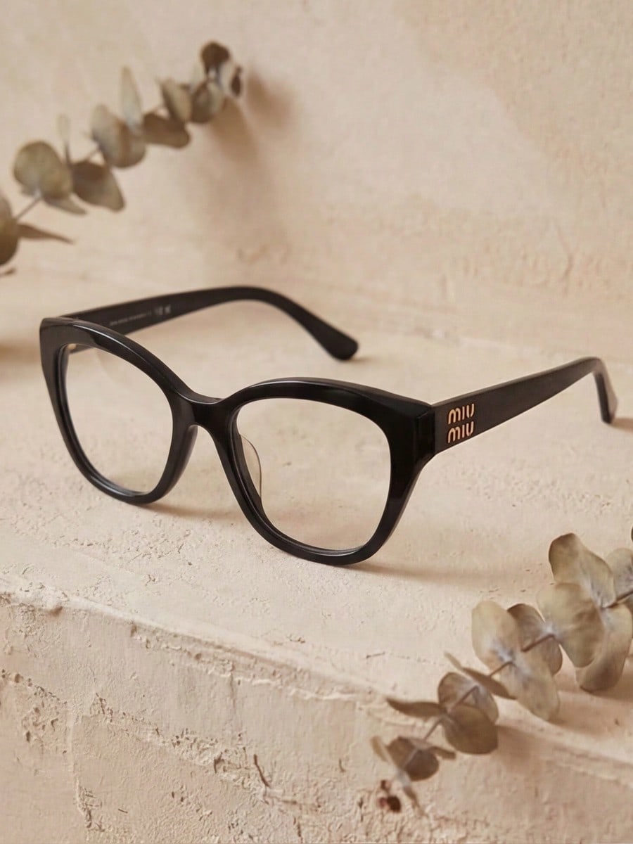 

Miu Miu VMU05XF Black Cat-Eye Eyeglasses Frame
