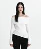 Kyuliti C Asymmetric Off-Shoulder Knit Top_White