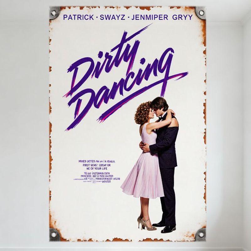 

Dirty Dancing Patrick Swayze Jennifer Grey Vintage Metal Tin Sign Movie Poster Plaque Home Bar Cafe Club Man Cave Decor 20x30cm（7.8x11.8inch）