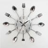 3D Spoon Fork Wall Clock Removable Metal Clock Household Decoration Decorative Horloge  Restaurant
