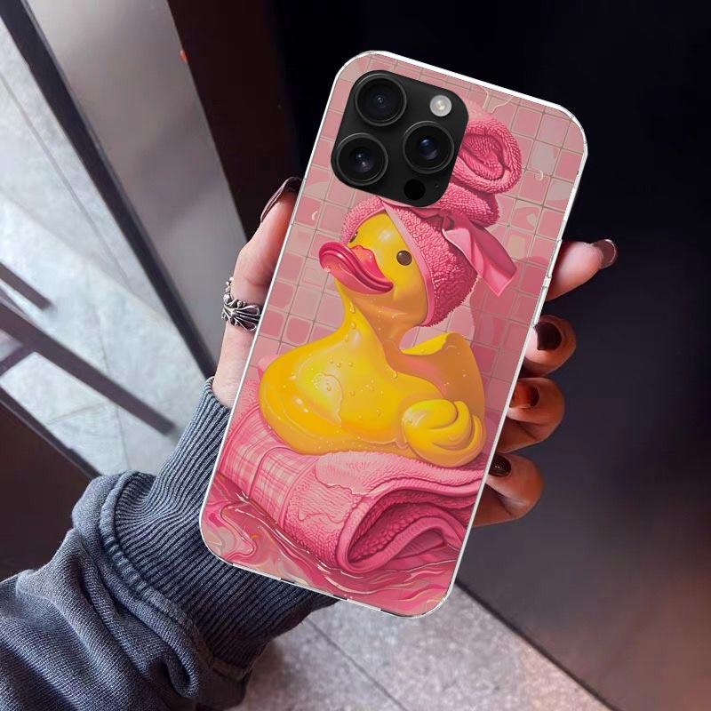 Rubber Ducks Swimming Pool Phone Case For iPhone 17 Air 16 15 Pro Max 14 Plus 13 Mini 12 11 Cover 7 8 SE Silicone Shell Print Fu