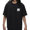 Jordan T-shirt a Maniche Corte Girocollo Patch Tinta Unita Uomo Top Nero DZ7314-010