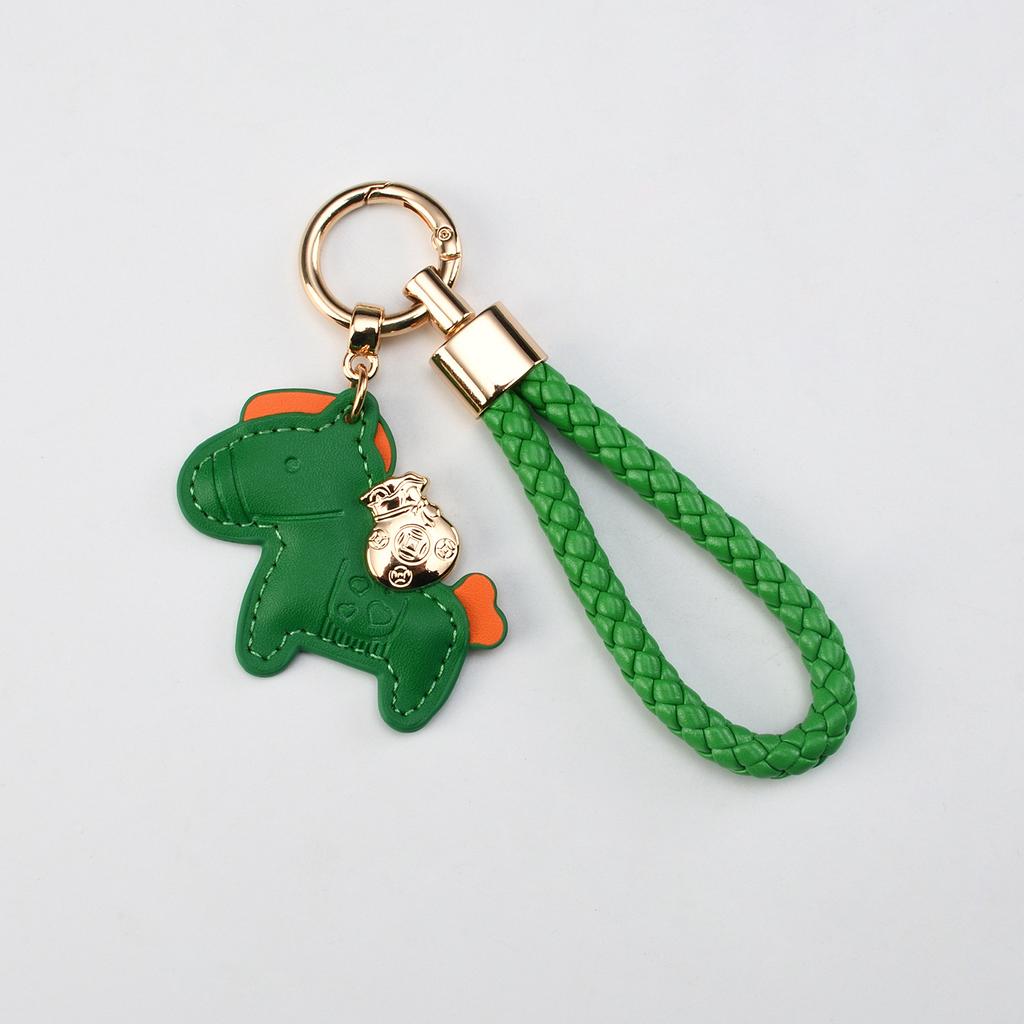 Creative Now Money Keychain Leather Braided Rope Fashion Cartoon Car Keychain Bag Cute Pony Pendant